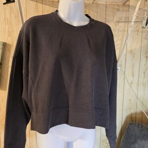 90 Degree By Reflex Charcoal Ribbed Pullover